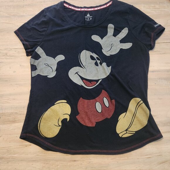 Mickey Mouse Disney Parks T-Shirt Disney World Black Graphic Womens‎ XL EUC - Picture 2 of 8